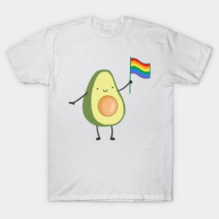 Avocado with lgbtq+ flag T-Shirt